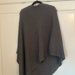 Eileen Fisher Ribbed Gray Poncho